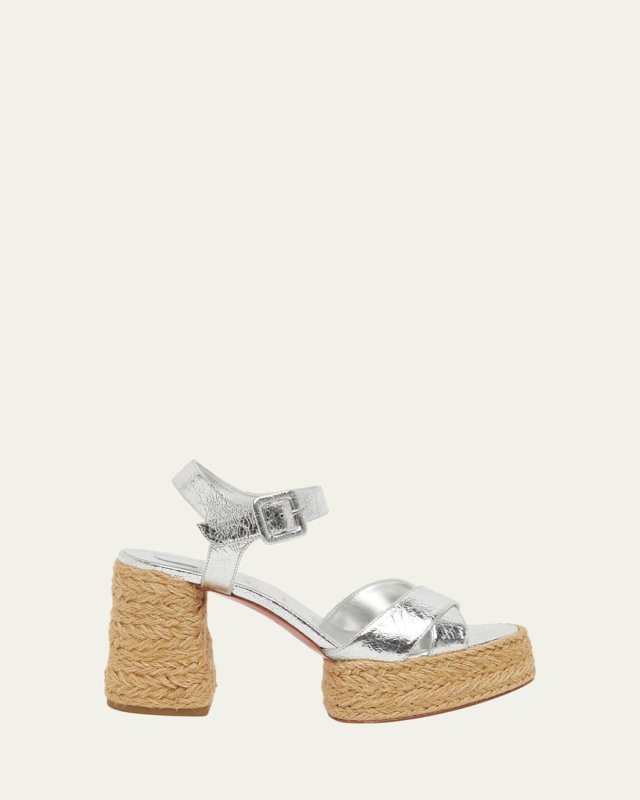 Calakala Metallic Red Sole Espadrille Sandals